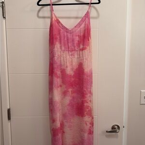 LACAUSA ‘Alma’ Pink Tie-Dye Slip Dress Size Large